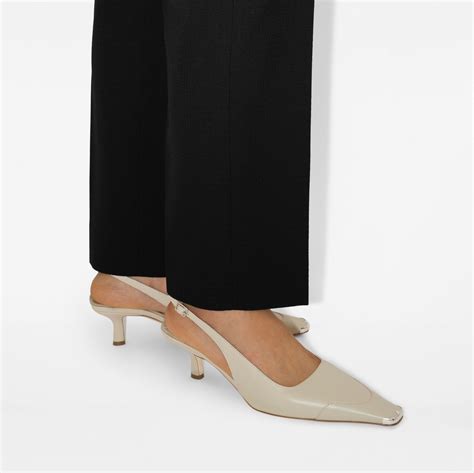 burberry horse pump 6|Leather Chisel Slingback Pumps in Field .